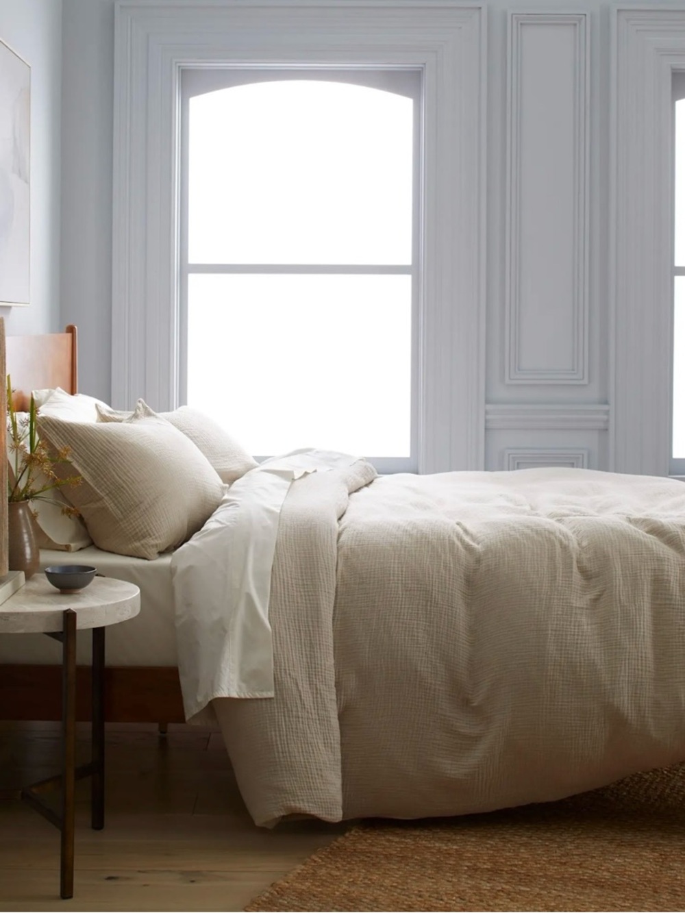 NWOT Quince Airy Gauze 100% Organic Cotton Duvet Set in Dune King/CalKing